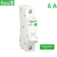 Автоматический выключатель 1Р 6А, C, 6кА, Schneider Electric RESI9 (R9F12106)
